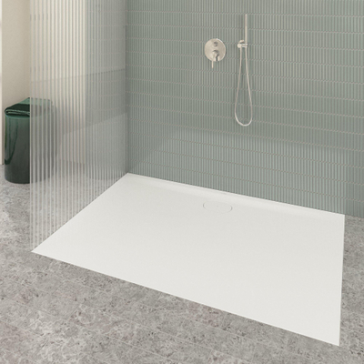 Villeroy & Boch Ecora douchebak - 150x100x3.5cm - afvoer lange zijde - white alpine (wit)