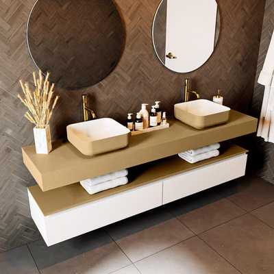 Mondiaz TOP 46 Vrijhangend Topblad - 190x46x12cm - geschikt voor waskom - Solid surface - Oro