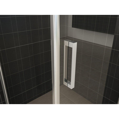 Wiesbaden Slide Porte coulissante pour niche 1100 x 2000 x 8 mm verre clair nano chrome