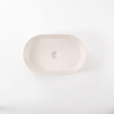 QeramiQ Arto waskom - 49.5x31.5x13cm - geribbeld - ovaal - keramiek - linnen