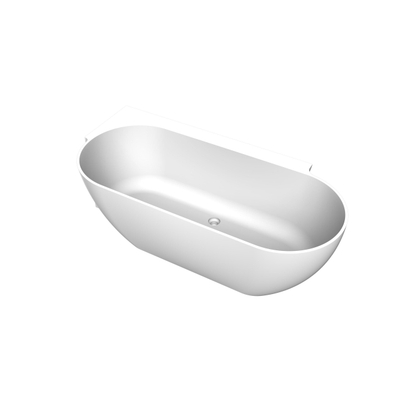 Arcqua Havana Baignoire îlot demi-encastrée - 170x80cm - gauche - blanc mat