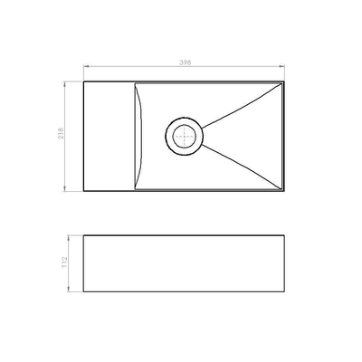 Arcqua Marble Free lavabo - 40x22x12cm - sans trou de robinet - vasque droite - blanc brillant