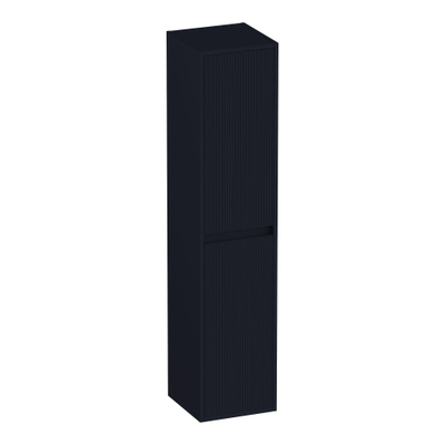 BRAUER Adore Wavy armoire haute - 160x35x35cm - 2 portes - ouvrant à gauche ou à droite - sans poignées - noir mat