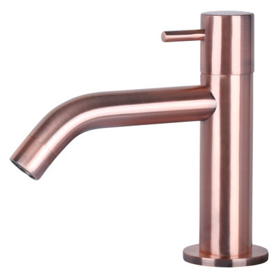 Differnz Force kit lave-mains - 40x22x11.5cm - Rectangulaire - 1 trou de robinet - Robinet en cuivre rose courbé - avec cadre noir - Céramique blanche