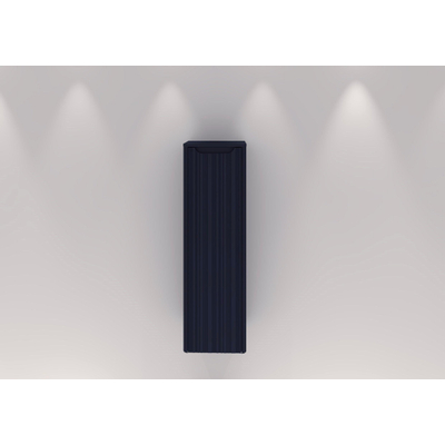 H&R badmeubelen Juice Hoge Kast - 40x35x130cm - met ronde hoeken - 3D-front - 1 deur - linksdraaiend - blue oak