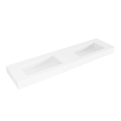 Mondiaz ZINK Vrijhangende wastafel - 180cm - 2 wasbakken - rand 12cm - Talc