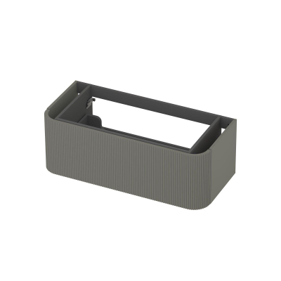 INK Concept R Wastafelonderkast - 100x45x35cm - 1 lade - opliggende grepen - gefreesd - afgeronde hoeken - MDF lak - mat beton groen