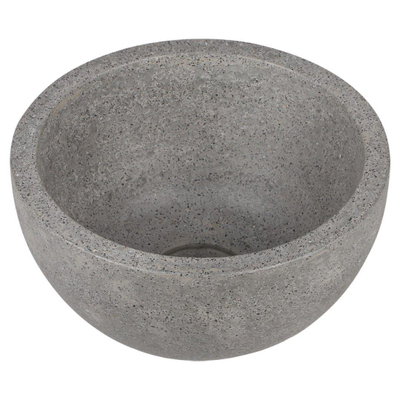 Differnz lave-mains – 40 x 21 x 10 cm – terrazzo gris fin – sans robinet – tablette chêne clair