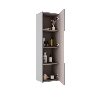 Saniclass Prime Balance Armoire haute - 120x34.5x26.9cm - 1 porte - mat greige (gris) - MDF