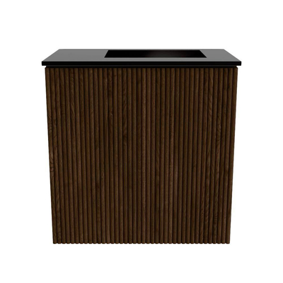 Mondiaz JOYA 40cm meuble de toilette - couleur Walnut - Vasque FAYE position Droite 1 trou de robinet couleur Urban.