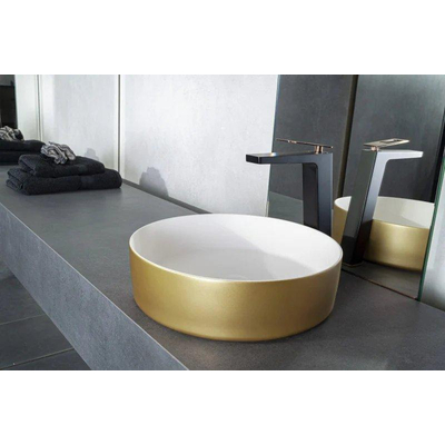 By Goof Waskom - opbouw - 39x10.8x39cm - Solid surface - Rond - Mat Goud