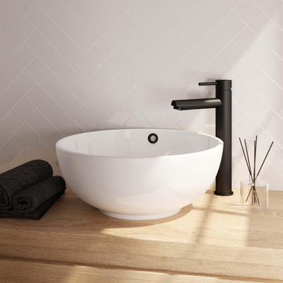 Brauer Black Edition Robinet de lavabo rehaussé Coldstart noir mat
