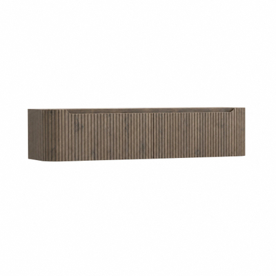 H&R Badmeubelen Juice Wastafelonderkast - 180x45x40cm - afgeronde hoeken - 3D-front - 2 lades - geïntegreerde greep - tucson oak