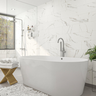 Adema Calypte vrijstaande badkraan H107.8cm geborsteld RVS TWEEDEKANS