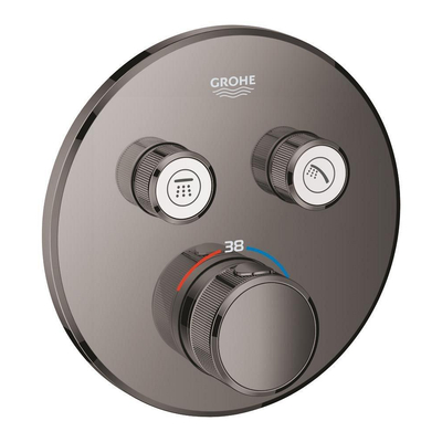 Grohe SmartControl Inbouwthermostaat - 3 knoppen - rond - hard graphite (antraciet)