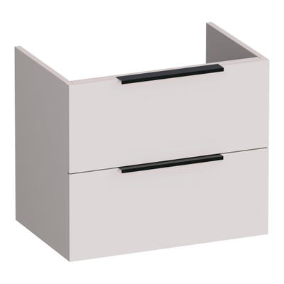 BRAUER Elevate wastafelonderkast ondiep 60 excl. opleggrepen 2 softclose lades en 1 sifon uitsparing - mat zand