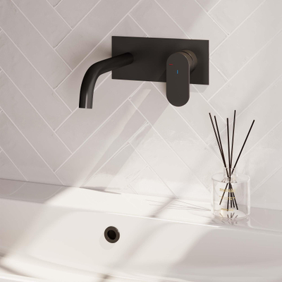 Brauer Black Edition Mitigeur lavabo encastrable économiseur d'énergie Noir mat