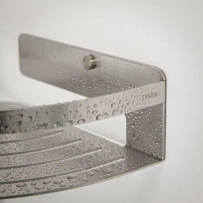 Tiger Caddy Panier de douche d'angle - 18,4x18,4x7cm - inox brossé