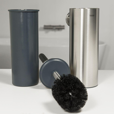 Tiger Boston Comfort en Safety Toiletborstel met houder RVS geborsteld 9x46.9x12.6cm SHOWROOMMODEL