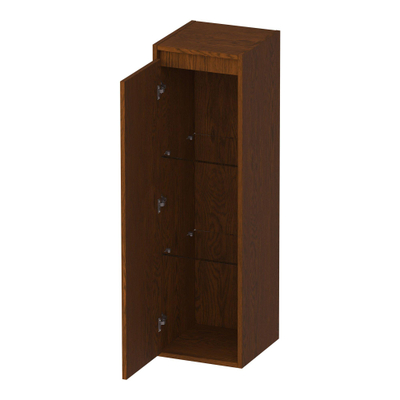 BRAUER Adore badkamerkast - 120x35x35cm - met 1 deur greeploos linksdraaiend lamellen eiken bruin