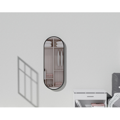 Saniclass Retro Line 2.0 spiegel ovaal 90x38cm frame mat zwart OUTLETSTORE