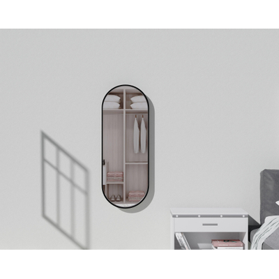 Saniclass Retro Line miroir – ovale – 38 x 90 cm – Noir mat
