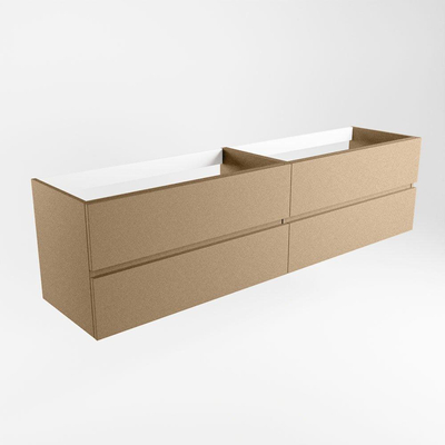 Mondiaz VICA Meuble sous vasque - 190x45x50cm - 4 tiroirs - softclose - 1 découpe droite - Oro