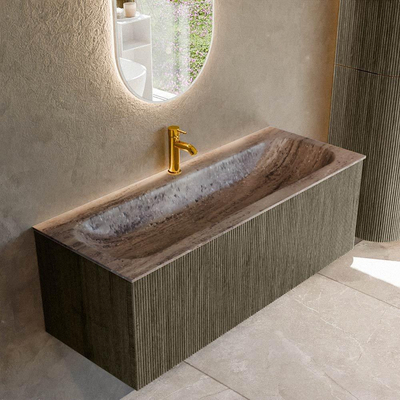 MONDIAZ KURVE-DLUX 120cm badmeubel kleur Shadow met 1 lade en 0 deuren. Wastafel BIG LARGE Midden 1 kraangat Oza.
