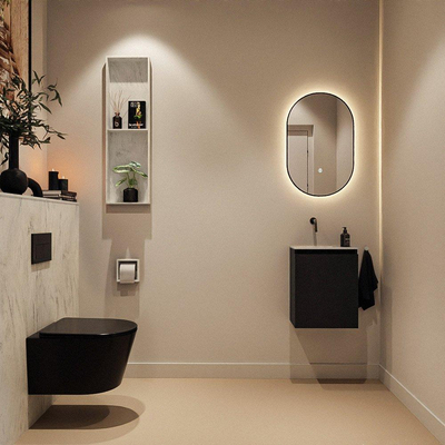 MONDIAZ TURE-DLUX 40cm toiletmeubel Urban. EDEN wastafel Opalo positie links. Zonder kraangat.