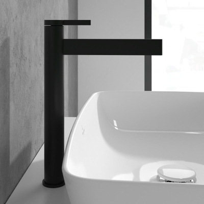 Villeroy & Boch Dawn 1 greeps wastafelkraan verhoogd - zonder pop up afvoergarnituur - mat zwart