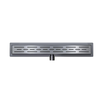 Wiesbaden Caniveau de douche avec bride et grille 80 x 7 cm gunmetal PVD