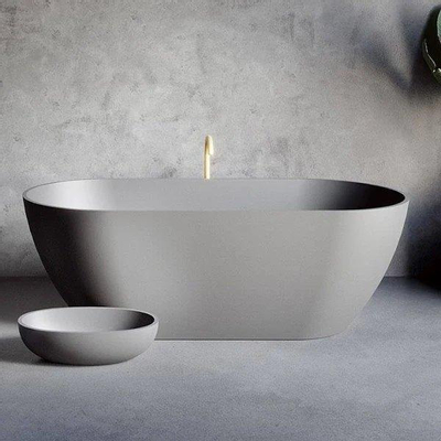Riho Bilbao Baignoire îlot - 170x80cm - solid surface - Anthracite mat