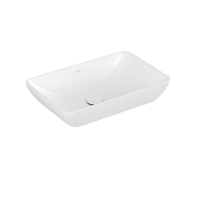 Villeroy & Boch Venticello semi inbouw- opzetwastafel - zonder kraangat 55x36cm - met overloop Ceramic+ stone white