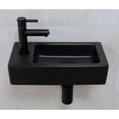 Wiesbaden Mini Rhea Pack lave-mains complet 36x18x9cm trou de robinet gauche noir mat
