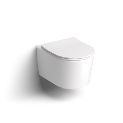 Clou InBe hangtoilet – compact – spoelrandloos – 36,5 x 48 cm – met softclose zitting – mat wit