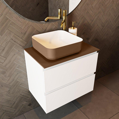Mondiaz TOP 23 Topblad - 50x23.5x0.9cm - geschikt voor afdekplaat - Solid surface - Rust