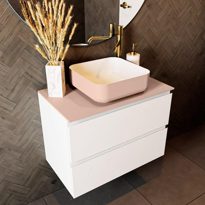 Mondiaz TOP 23 Topblad - 70x23.5x0.9cm - geschikt voor afdekplaat - Solid surface - Rosee