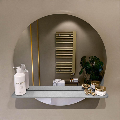 Mondiaz SPOT Badkamerspiegel - rond 60cm - spiegelplanchet - kleur Plata
