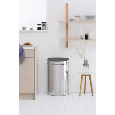 Brabantia Touch Bin Afvalemmer - 40 liter - kunststof binnenemmer - brilliant steel