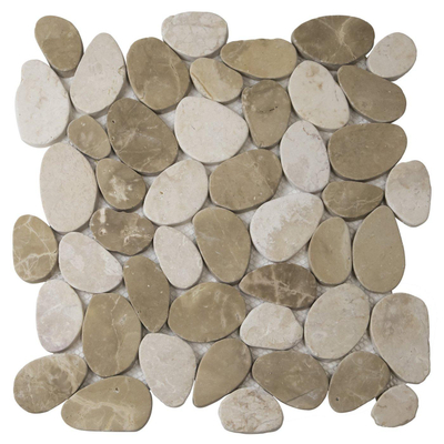 The Mosaic Factory Natural Stone mozaïektegel - 30.5x30cm - wand en vloertegel - Organisch - marmer - Brown Mix (bruin) TWEEDEKANS