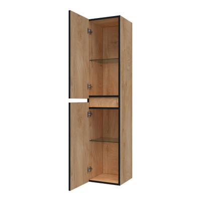BRAUER Joy Edge badkamerkast - 160x35x35cm - 2 deuren - links- of rechtsdraaiend - greeploos - Forest Tan