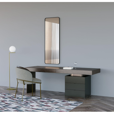 Saniclass Retro Line Rectangle Miroir - 140x50cm - rectangulaire - arrondi - cadre - noir mat