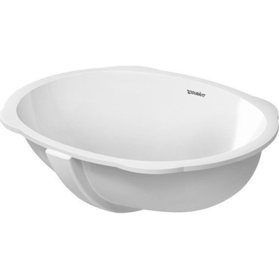 Duravit Santosa lavabo encastré par le dessous pour console en bois 51cm avec trop-plein sans plage de robinetterie avec Wondergliss blanc