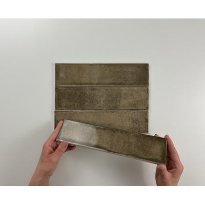 ÉCHANTILLON Terravito Dalmira carreau mural - 7,5x30cm - Rectangle - 8,6mm - Moka