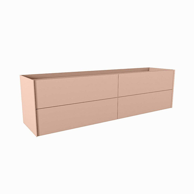 Mondiaz TENCE Meuble sous vasque - 180x45x50cm - 4 tiroirs - push to open - softclose - 1 découpe droite - Rosee