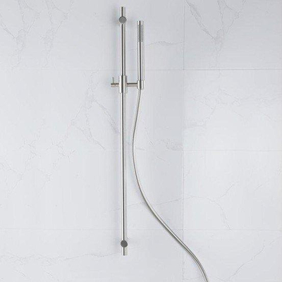 Fortifura Calvi ensemble barre de douche avec douchette barre, flexible de douche lisse Acier inoxydable brossé PVD (acier inoxydable)