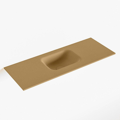 Mondiaz LEX Lavabo - 80x30x0.9cm - vasque centrale - sans trous de robinet - pour meuble de WC - Solid surface - Oro
