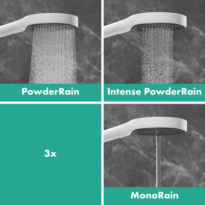 Hansgrohe RainFinity Doucheset - 130 - 3jet S Puro - 65cm pushsl Designflex - doucheslang - 160cm - mat wit