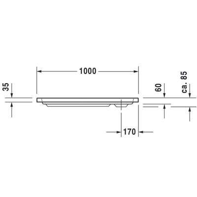 Duravit D-code douchebak 100x90x8,5cm wit