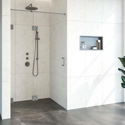 BRAUER Créer Porte de niche complète Profielloze 2 pièces 120 Gunmetal brossé